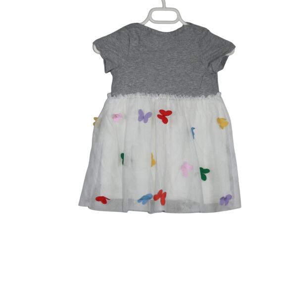 Hanna Andersson Short Sleeve Dress w/ Tulle skirt Covered in Butterflies 18-24 M - Picture 5 of 6